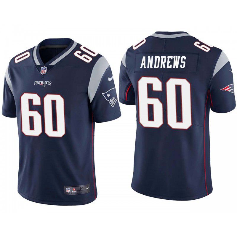 Men New England Patriots 60 David Andrews Nike Navy Vapor Limited NFL Jersey